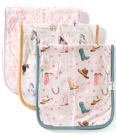 Copper Pearl Baby Girls Cheyenne Western Print Burp Cloths 3-Pack - Cheyenne | Dillard's