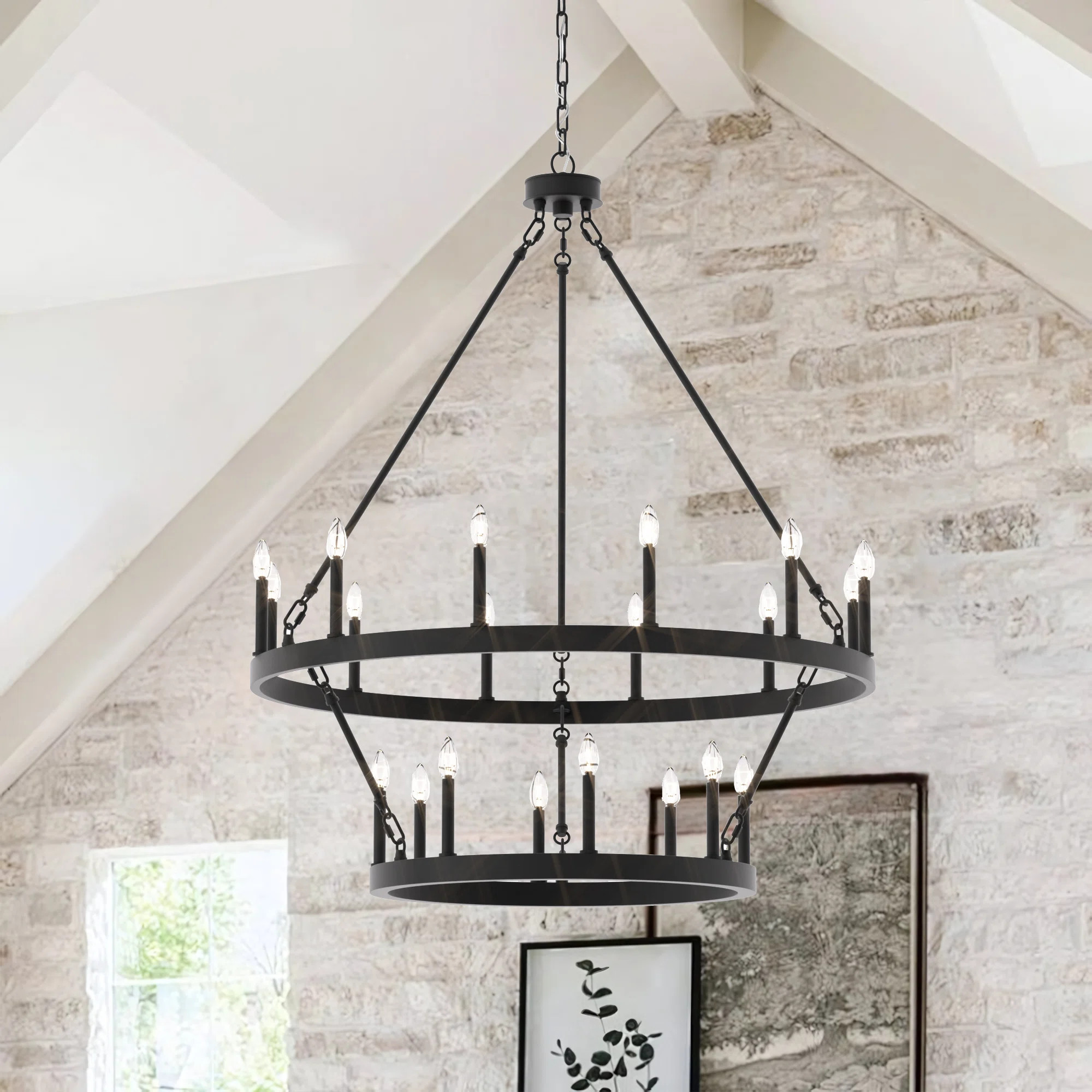 Birch Lane™ Adriana 20 - Light Steel Dimmable Wagon Wheel Chandelier & Reviews | Wayfair | Wayfair North America