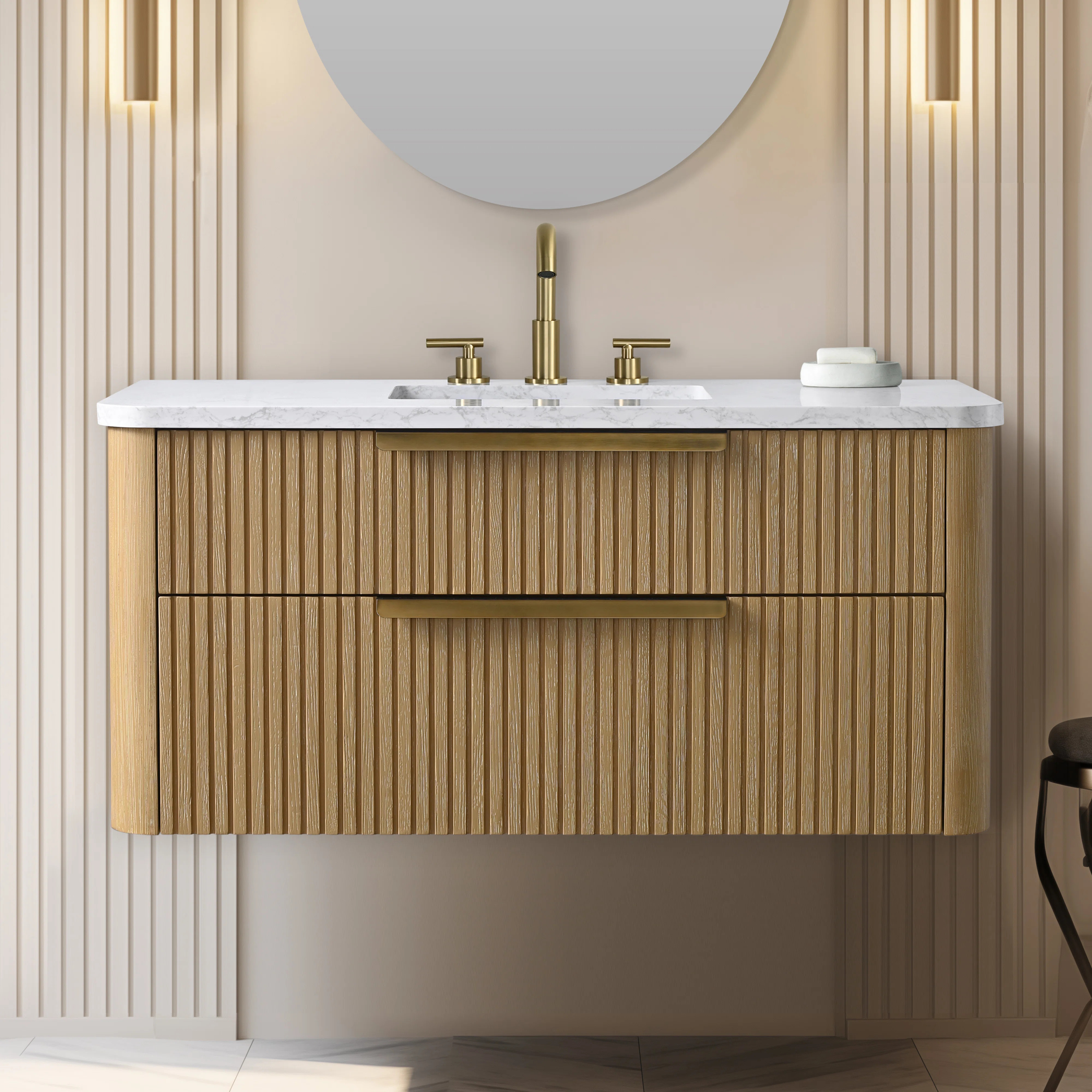 Liljan 42'' Wall-Mounted Single Bathroom Vanity | Wayfair North America