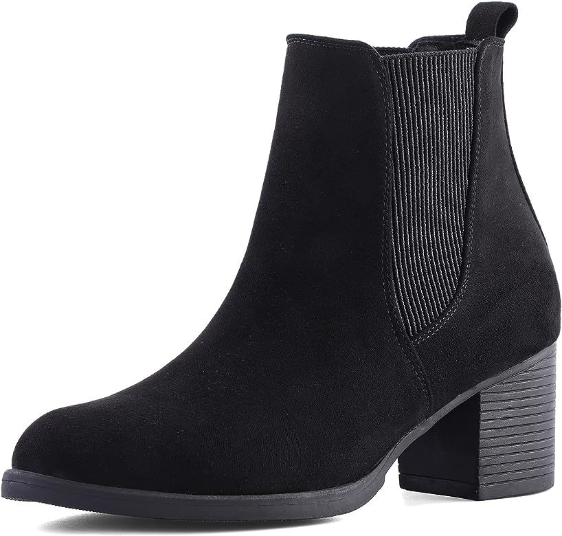 COASIS Women's Chelsea Boots Chunky Heel Slip On Ankle Booties With Elastic Sided | Amazon (US)