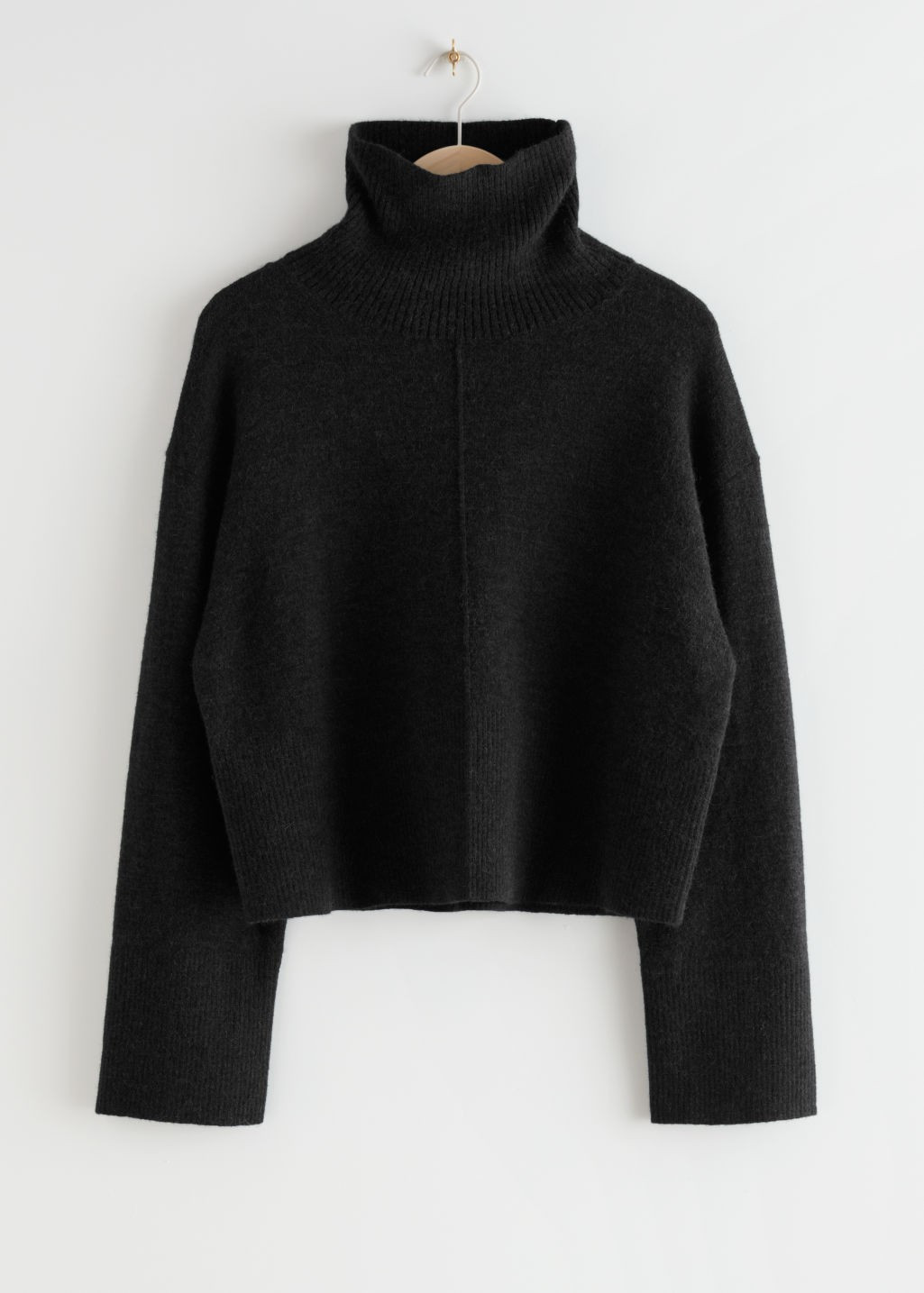 Cropped Turtleneck Knit Jumper - Black | & Other Stories (EU + UK)