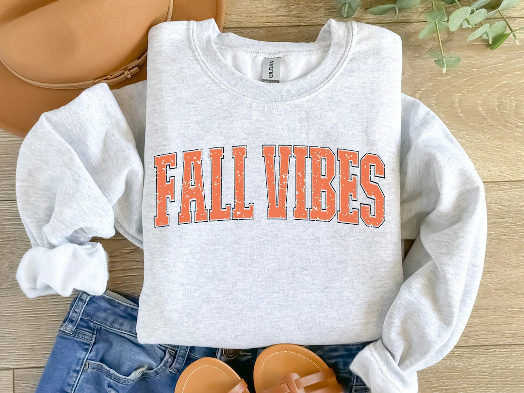 Retro Fall Vibes Sweatshirt, Cozy Fall Sweatshirt, Lovely Fall Tshirt, Cute Fall Vibes Crewneck S... | Etsy (US)