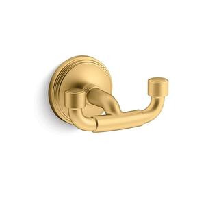Paces Wall Mounted J-Hook Robe Hook in Vibrant Brushed Moderne Brass | The Home Depot