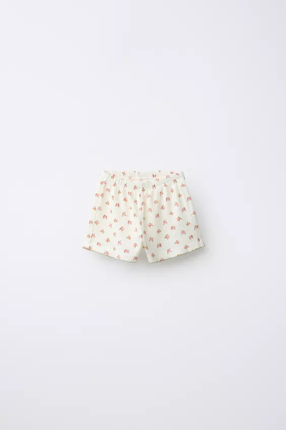 FLORAL WAFFLE SHORTS | Zara US
