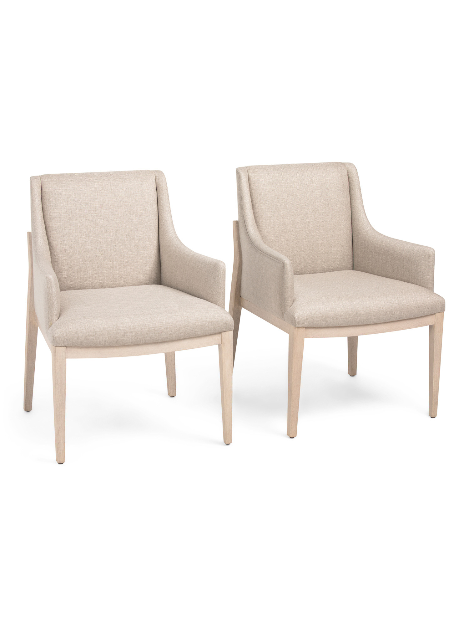 2pk 24x35 Valeria Isola Brushed Beech Wood Dining Arm Chairs | TJ Maxx
