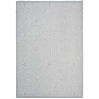 SAFAVIEH Bermuda Light Blue/Ivory 9 ft. x 12 ft. Geometric Indoor/Outdoor Patio  Area Rug BMU811M... | The Home Depot