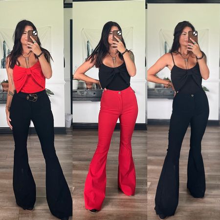 Black or red Fiona flare pants with red or black bow tank!! So cute with the added gold accents! LORI20 to save



#LTKStyleTip #LTKFindsUnder50 #LTKFestival