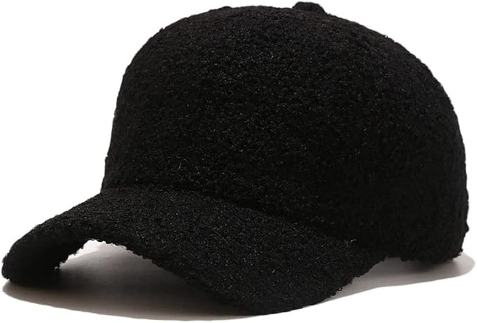 Avilego Winter Baseball Cap for Women Lamb Wool Solid Color Warm Baseball Cap for Outdoor Travel | Amazon (US)