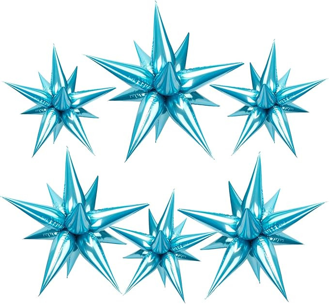 75 Pcs Theme Foil Star Balloons Explosion Star Foil Balloons, 12 Point 26 Inch Cone Balloons Used... | Amazon (US)