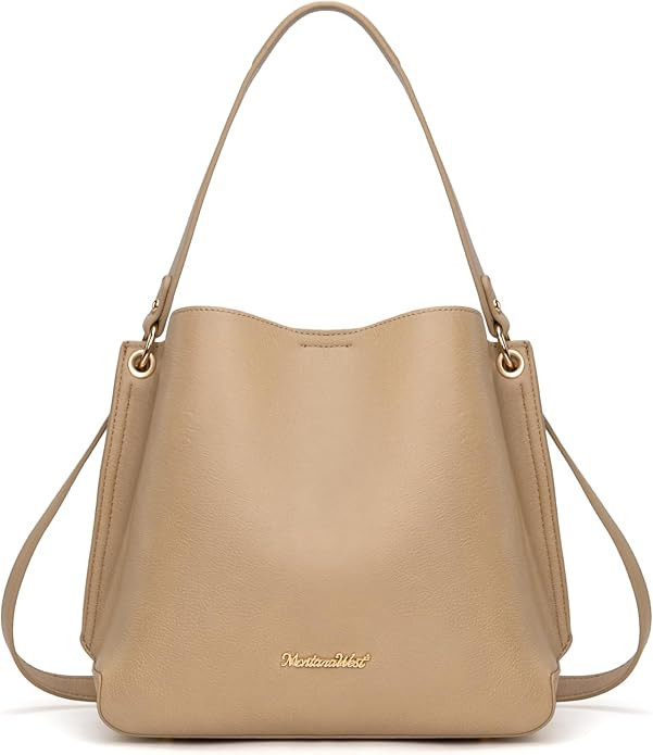 Montana West Medium Hobo Purse for Women Bucket Shoulder Bag with Crossbody Strap | Amazon (US)
