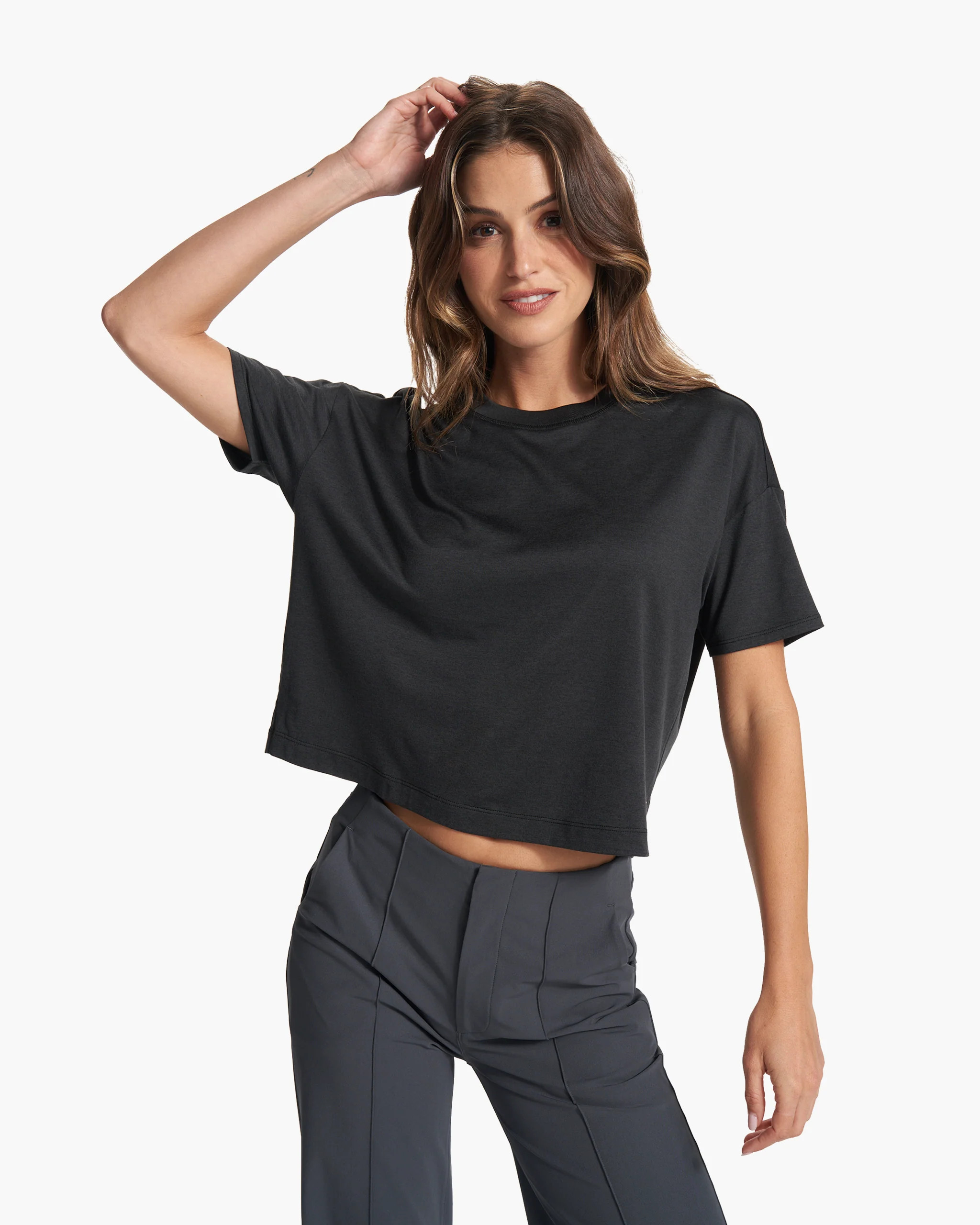 Energy Tee | Women's Black Heather Oversized Tee | Vuori | Vuori Clothing (US & Canada)