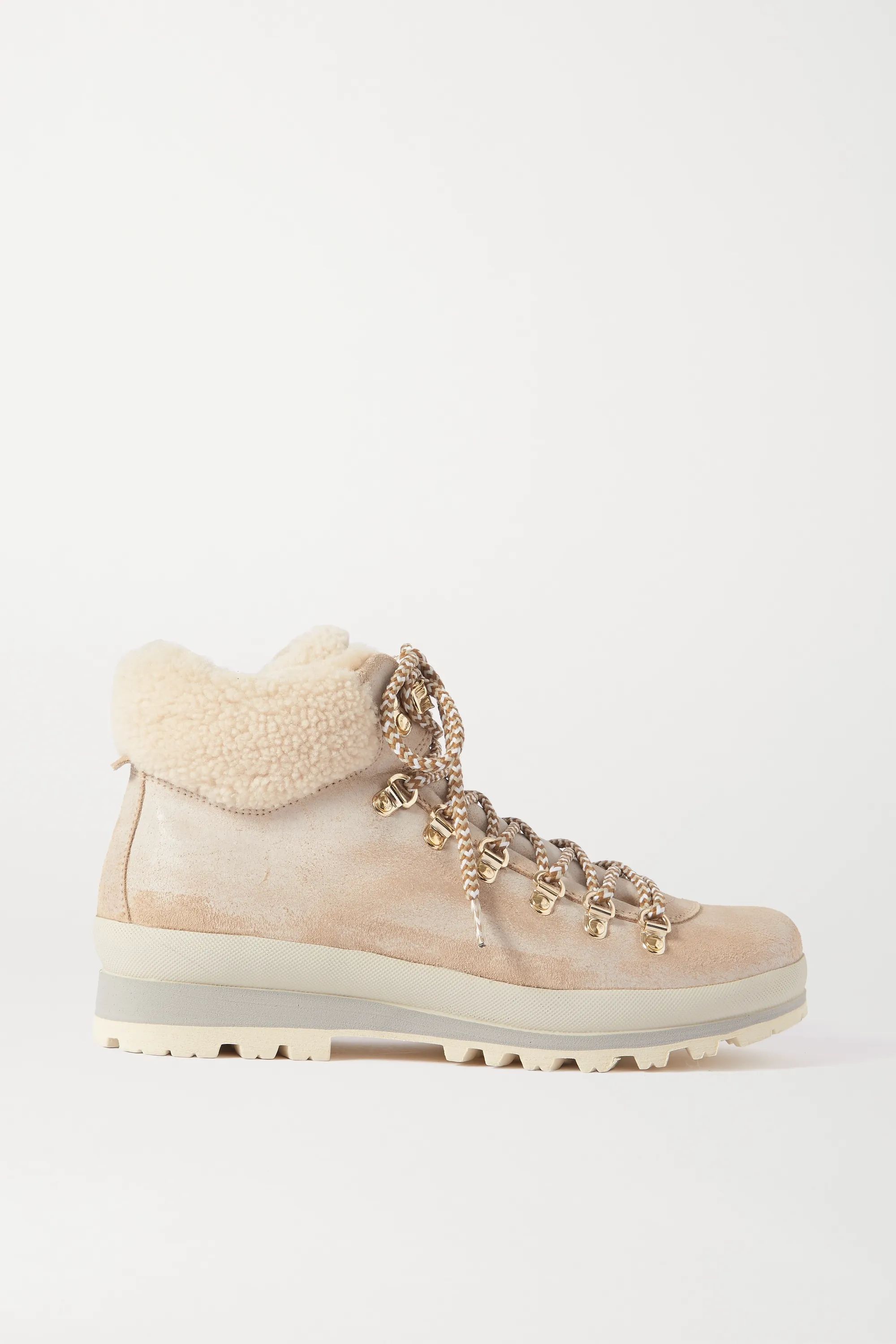 St. Anton shearling-lined nubuck ankle boots | NET-A-PORTER (UK & EU)