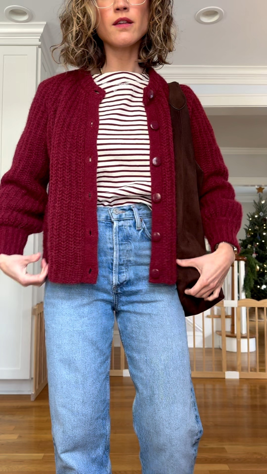 What I Wore: 12.15

Alex Mill striped shirt, XS, limited sizing, similar linked. Sézane sweater, XXS, I took a size down. Agolde denim, 24, I took my smaller size. Madewell boots, TTS. Gap bag. Parker Necklace and Croissant Hoops from Sela Designs, ASHLEYROHR10 for 10% off. Warby Parker glasses  

#LTKOver40 #LTKootd #LTKPetite