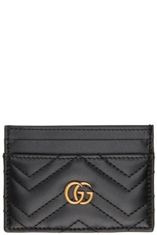 Black GG Marmont Card Holder | SSENSE