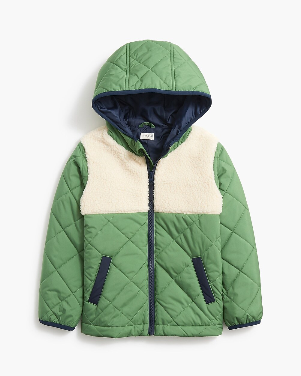 Kids' sherpa hooded puffer jacket | J.Crew Factory