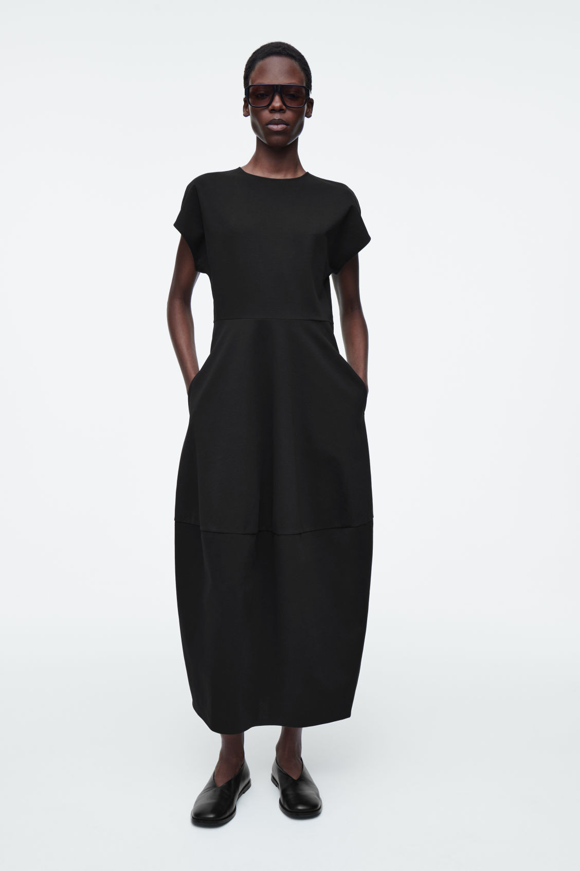 SCULPTED COTTON MIDI DRESS | COS (US)