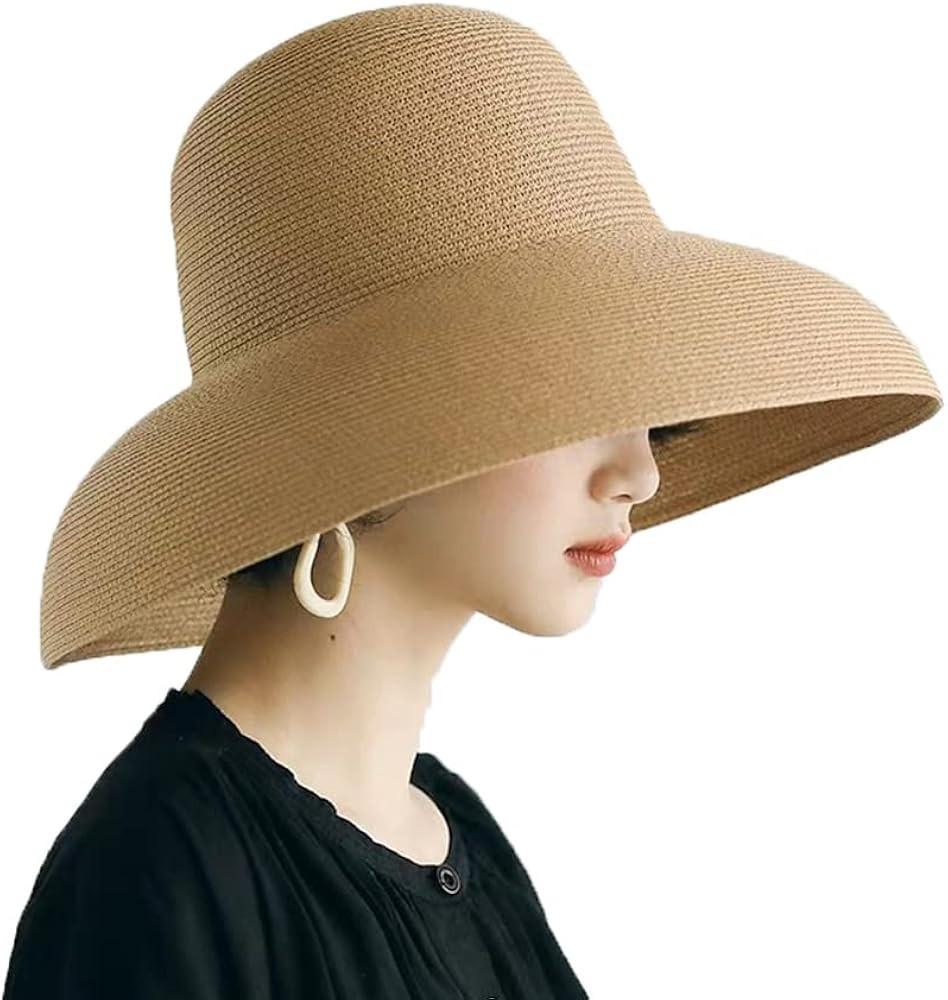 Floppy Wide Brim Summer Beach Straw Hat UPF Straw Sun Hat for Women Girl | Amazon (US)