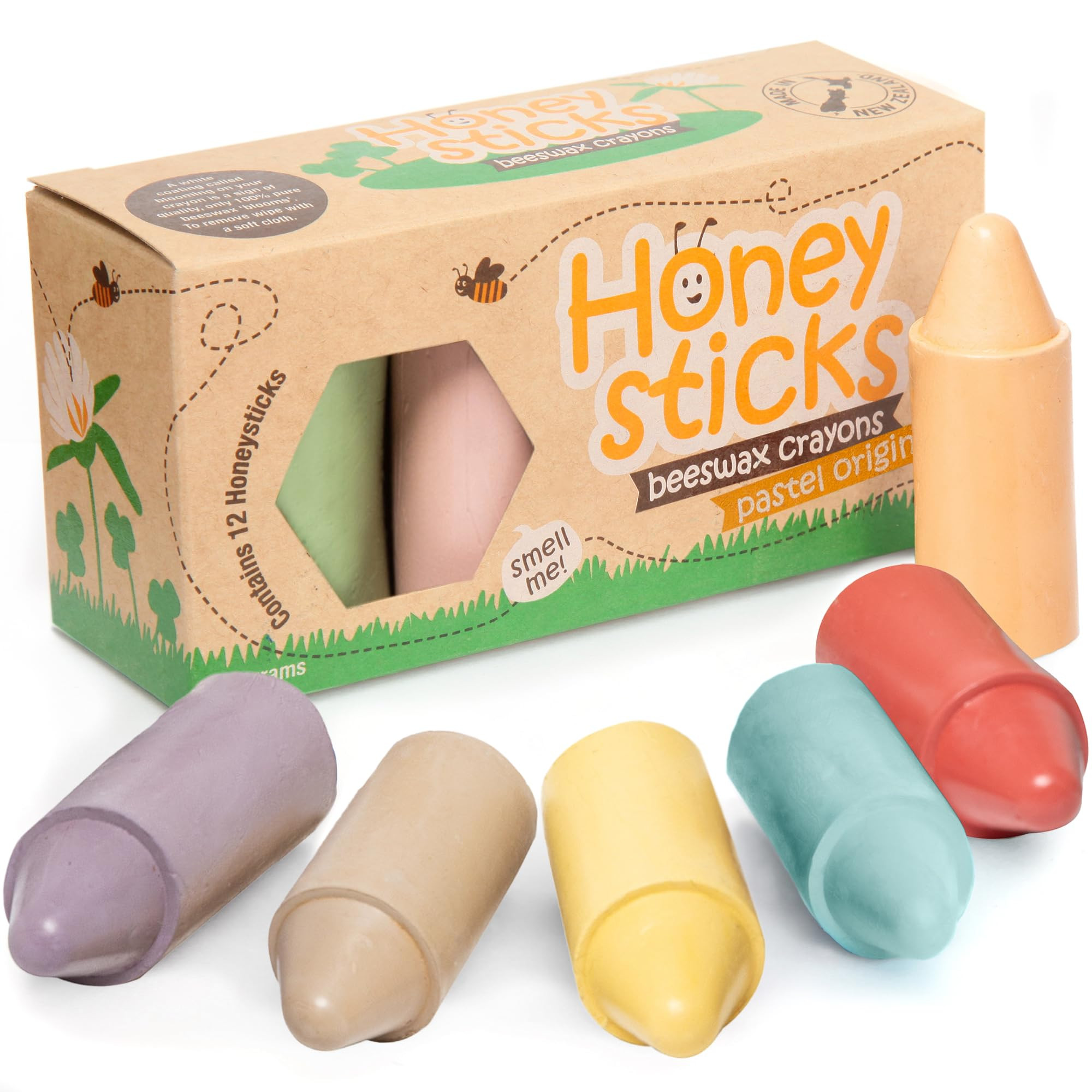 Honeysticks 100% Pure Beeswax Crayons (12 Pack) - Non-Toxic Crayons, Safe for Babies and Toddlers... | Amazon (US)