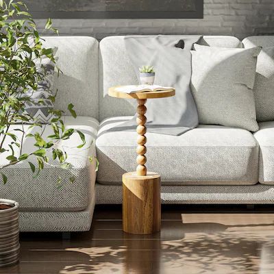 COZAYH Wood Pedestal End table, Modern Drink Table with Base, Round Martini Table for Small Space... | Bed Bath & Beyond