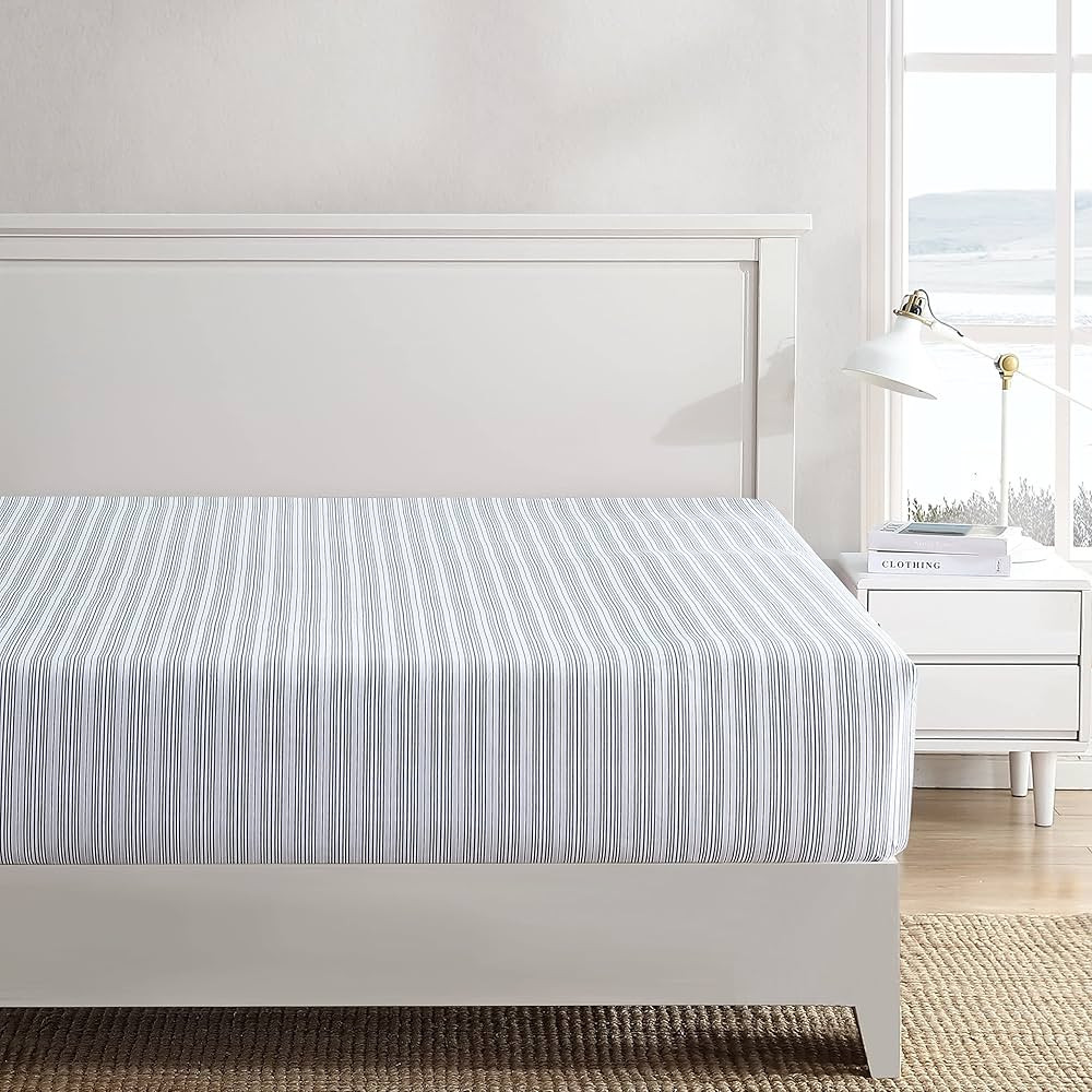 Nautica \u2013 Queen Size Fitted Sheet, Crisp Cotton Percale Bedding, Lightweight & Breathable Be... | Amazon (US)