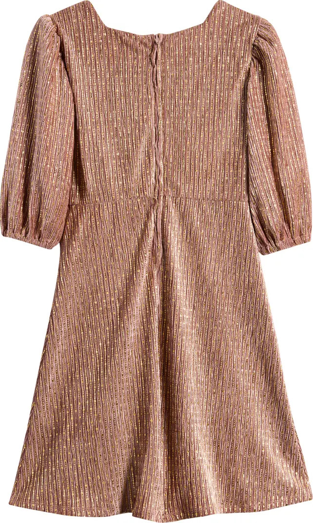 Pippa & Julie Kids' Metallic Puff Sleeve Party Dress | Nordstrom | Nordstrom