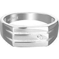 The Love Collection Sterling Silver Men'S Square Signet Ring | Very (UK)