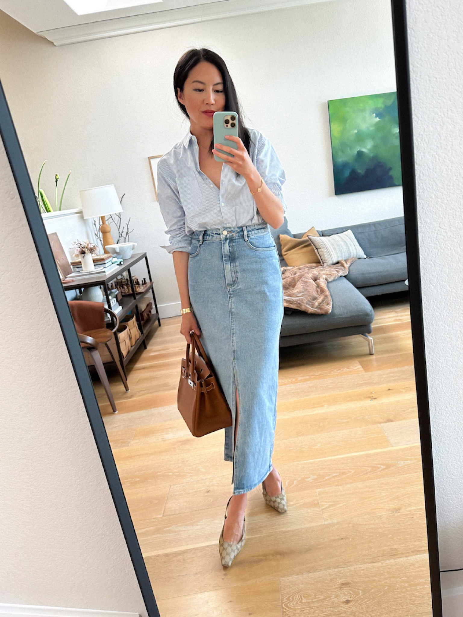 This denim midi skirt is selling out fast! Use code 9TO5CHIC20 for an additional 20% off (stackable!). I’m wearing a US4.

#LTKsalealert #LTKstyletip #LTKworkwear