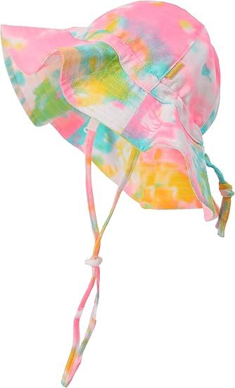Baby Girls Sun Hat Cute Flower Toddler Summer Outdoor Infant Beach Wide Brim Flowers and tie dye | Amazon (US)