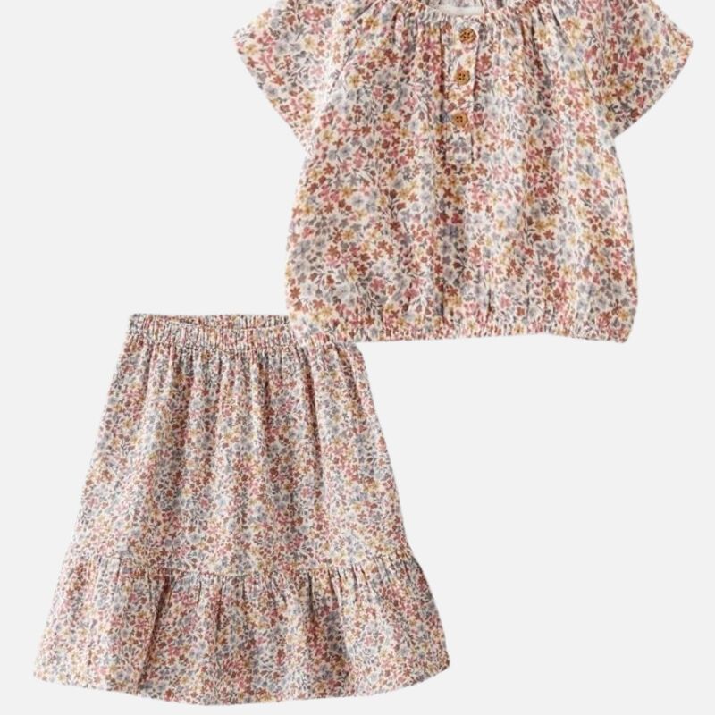 Organic Cotton Gauze Top and Midi Skirt Set | Carter's