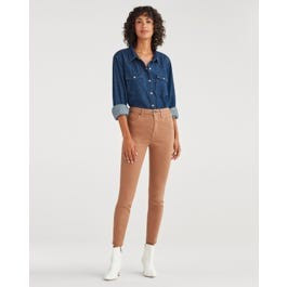 High Waist Ankle Skinny in Coated Copper | 7 For All Mankind