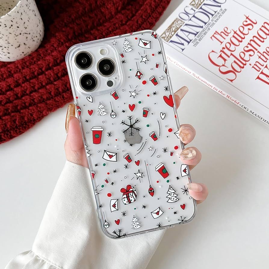 ZTOFERA Clear Christmas Case for iPhone 13 Pro 6.1 inch,Cute Merry Christmas Pattern Phone Case G... | Amazon (US)