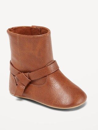 Faux-Leather Cross-Strap Boots for Baby | Old Navy (US)