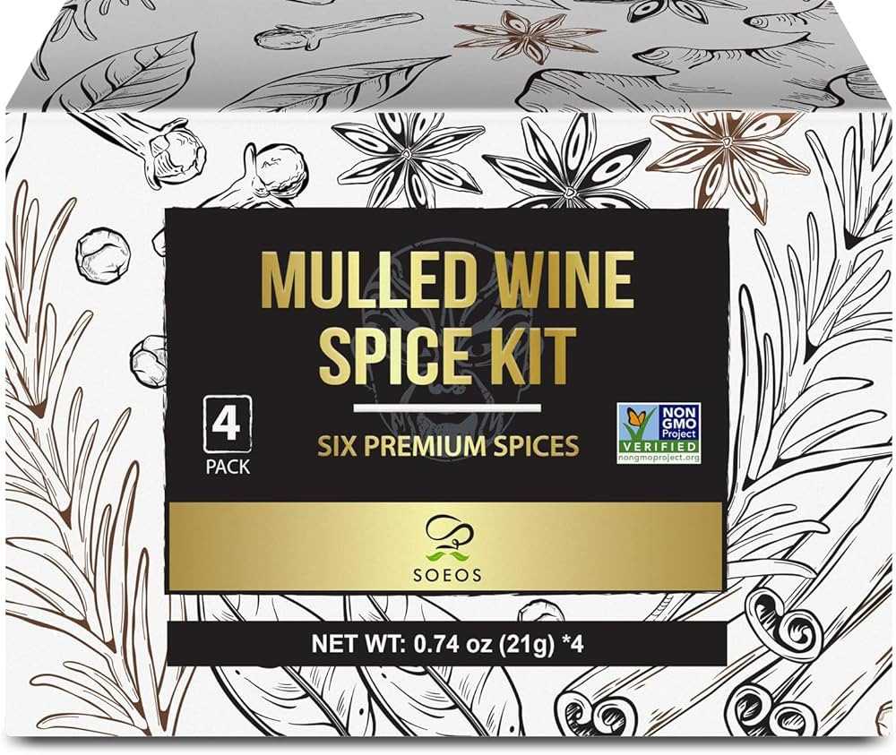 Soeos Mulled Wine Spice Kit, 2.96 oz (0.74 oz*4), Six Premium Spices, Mulled, Wine Spice Kit, Coo... | Amazon (US)