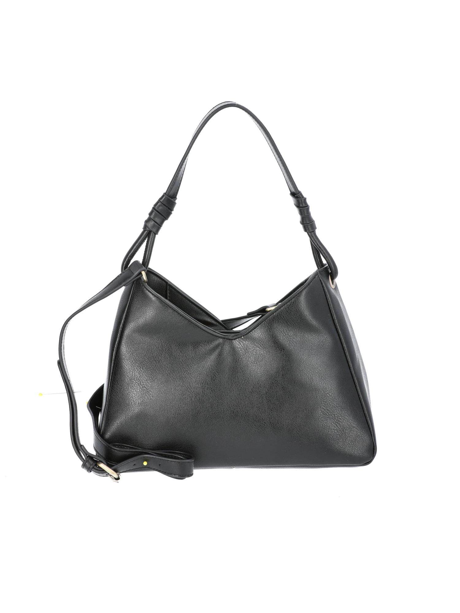Time and Tru Women's River Faux Leather Small Hobo Shoulder Bag, Black | Walmart (US)