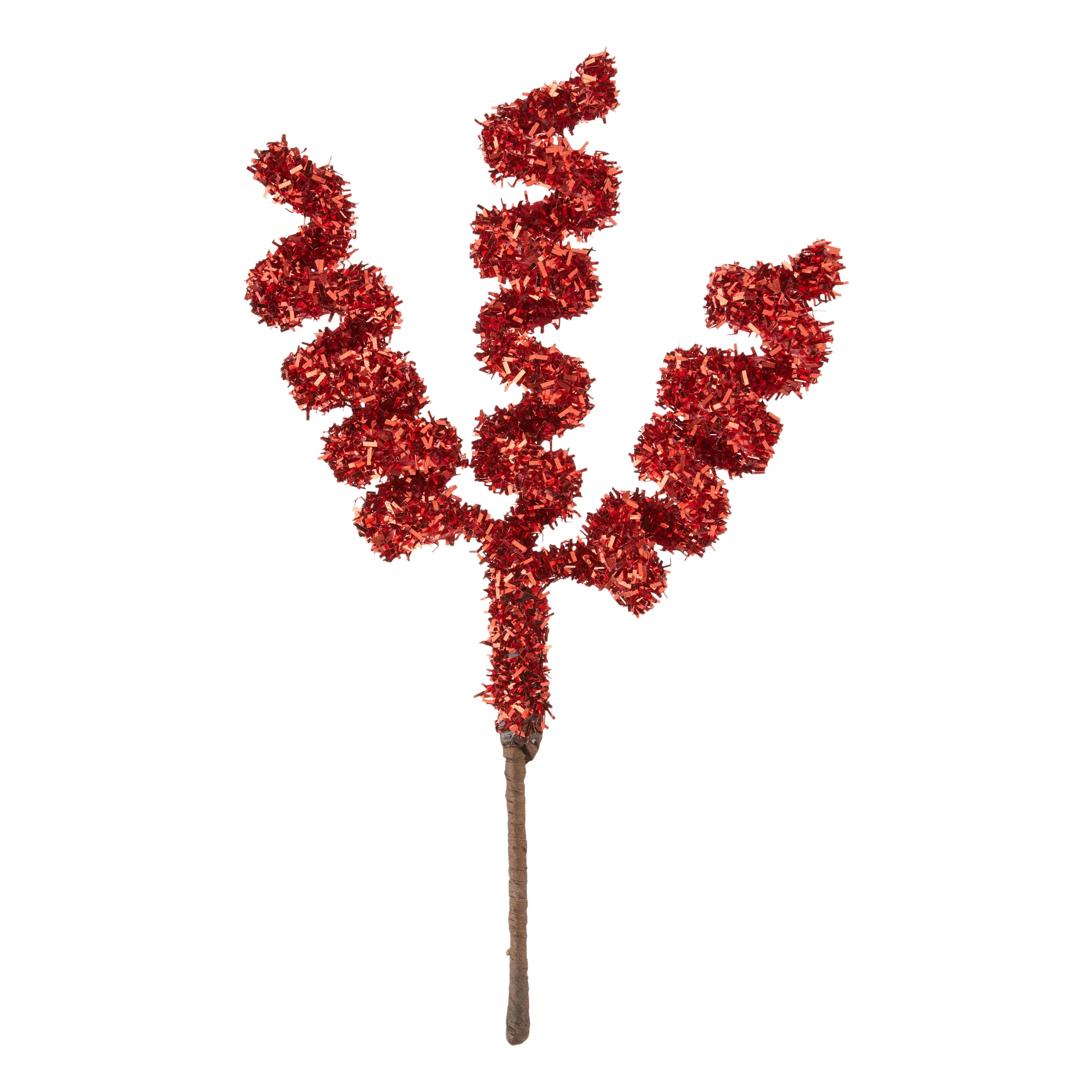 Red Glitter Spiral Decorative Christmas Pick, 9 in, by Holiday Time | Walmart (US)