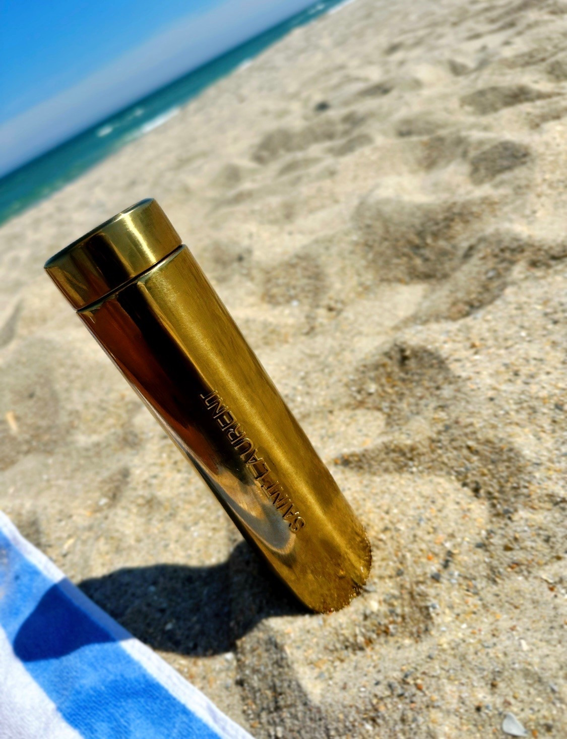 Gold Tumbler stays cold 24 hrs.

#LTKActive #LTKvlog #LTKgrwm
