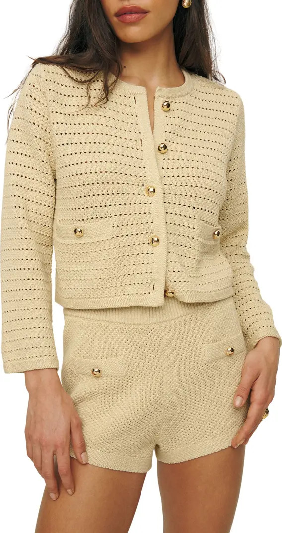 Reformation Open Stitch Organic Cotton Cardigan | Nordstrom | Nordstrom