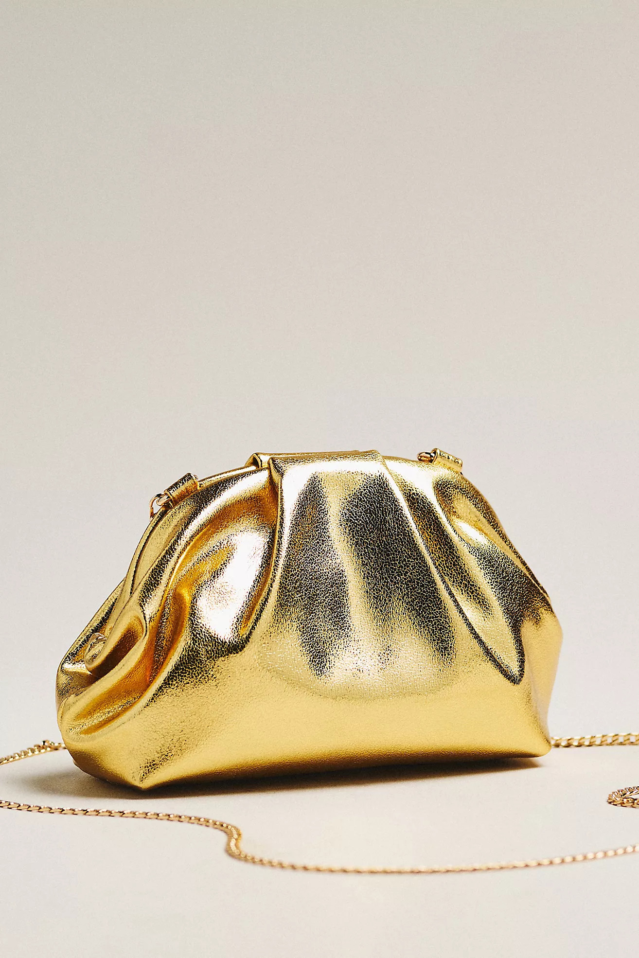 Metallic Faux Leather Clutch | Anthropologie (US)