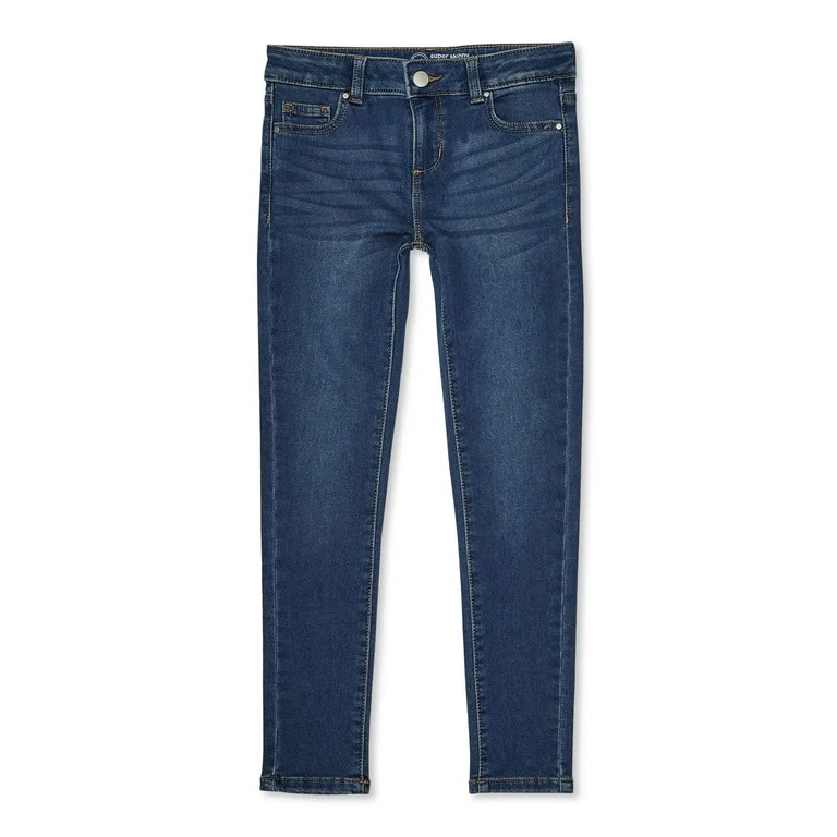 Wonder Nation Girls Kid Tough Super Skinny Jeans, Sizes 4-18 & Plus | Walmart (US)