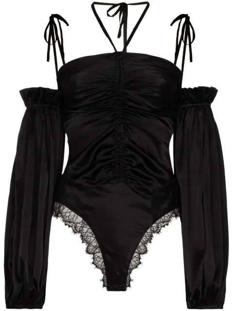 Sleeping With Jacques Halterneck Tie Fastening Bodysuit - Farfetch | Farfetch (UK)