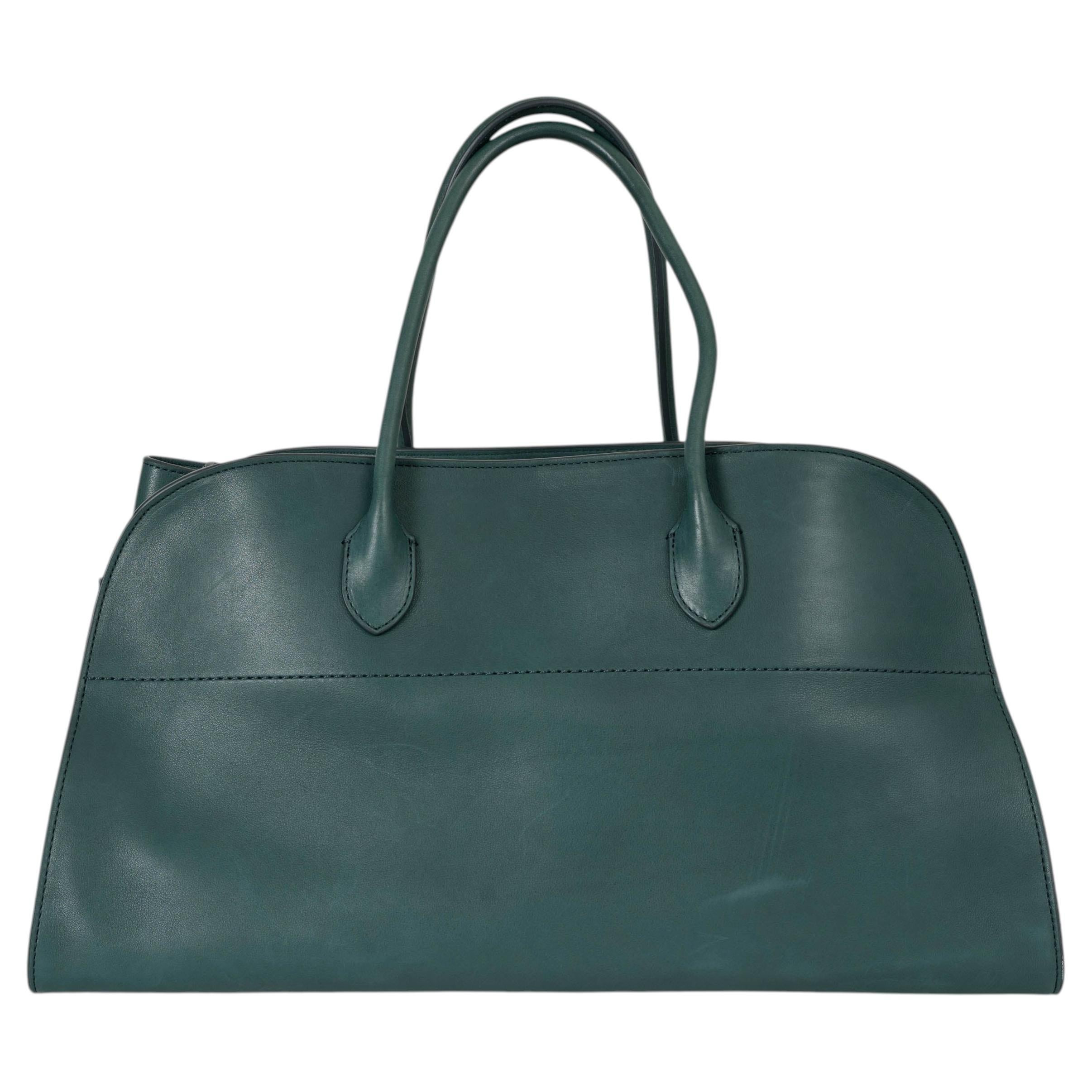 THE ROW Cypress green leather EW MARGAUX Tote Bag | 1stDibs