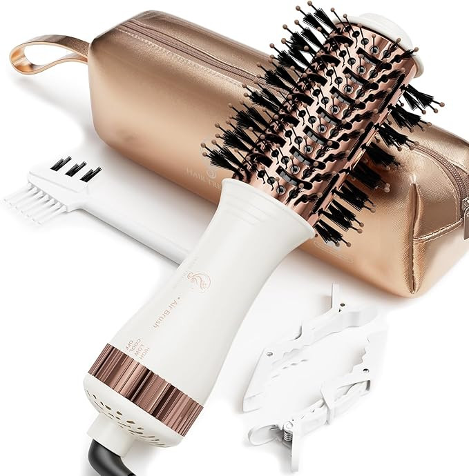 Travel Blow Dryer Brush in one, Dual Voltage Mini Hot Air Brush, Hair Trends Nano Titanium 2 Inch... | Amazon (US)