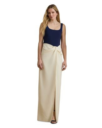 Ralph Lauren Two Tone Ottoman & Crepe Sleeveless Gown | Bloomingdale's Women | Bloomingdale's (US)