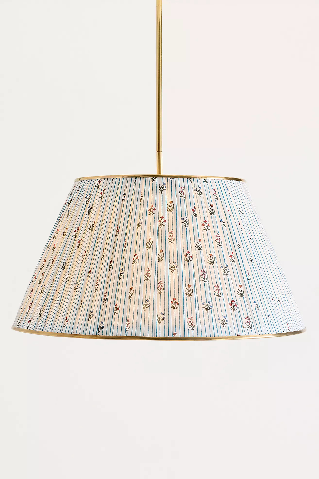 Lee Brass 24" Ruched Printed Semi-Flush Mount Pendant Light | Anthropologie (US)