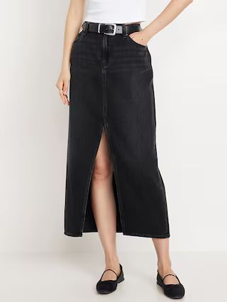 Mid-Rise Jean Maxi Skirt | Old Navy (US)