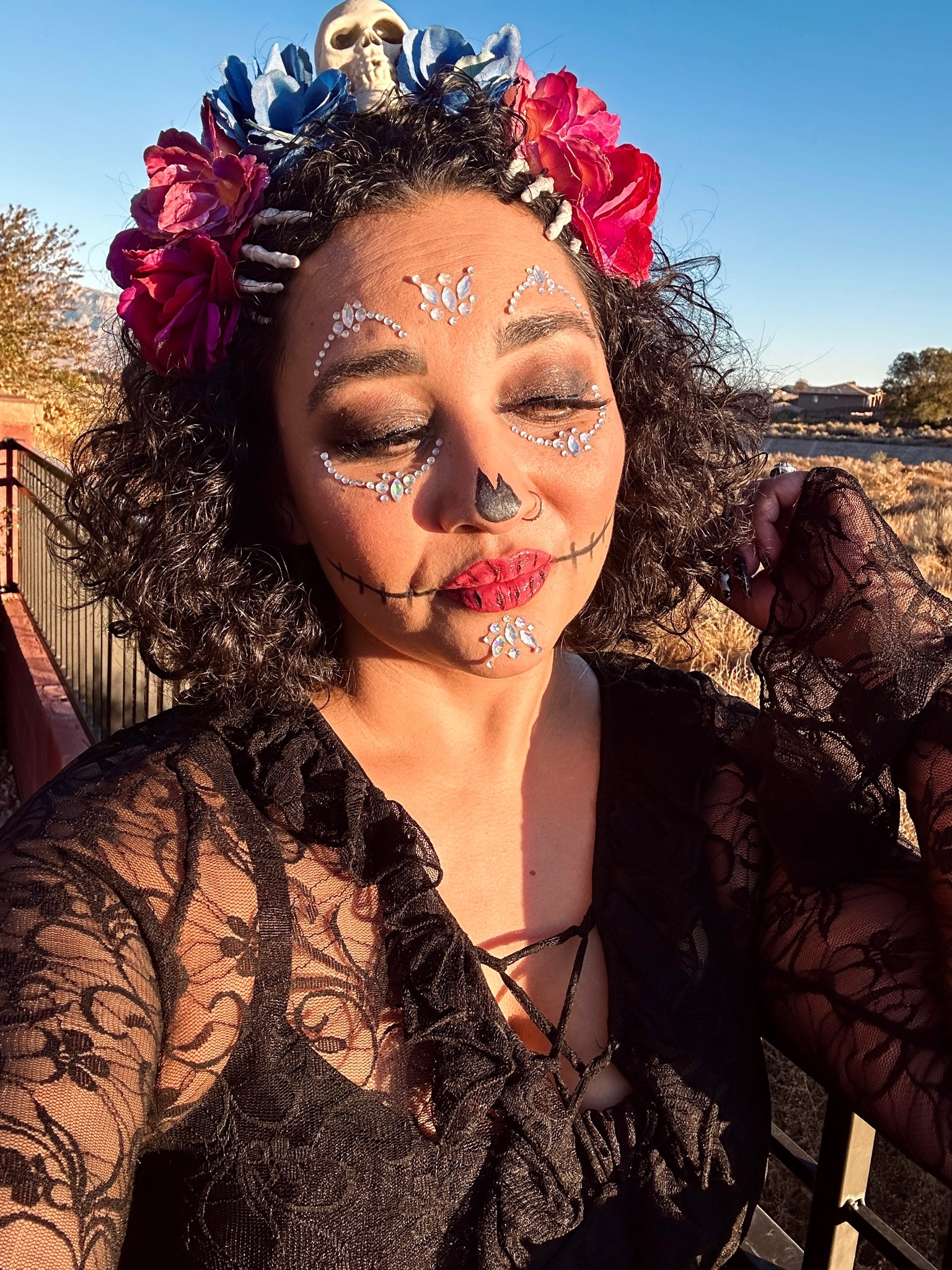 Makeup day of the dead. 
Halloween. 

#LTKHoliday #LTKSeasonal #LTKBeauty