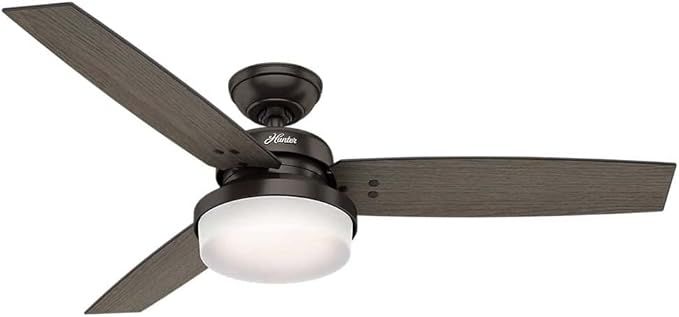 Hunter Sentinel Indoor Ceiling Fan with LED Light and Remote Control, 52", Premier Bronze | Amazon (US)