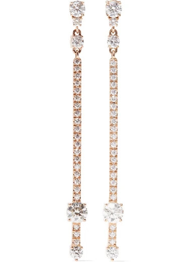 18-karat rose gold diamond earrings | NET-A-PORTER (US)