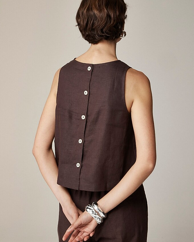 Maxine button-back top in linen | J. Crew US