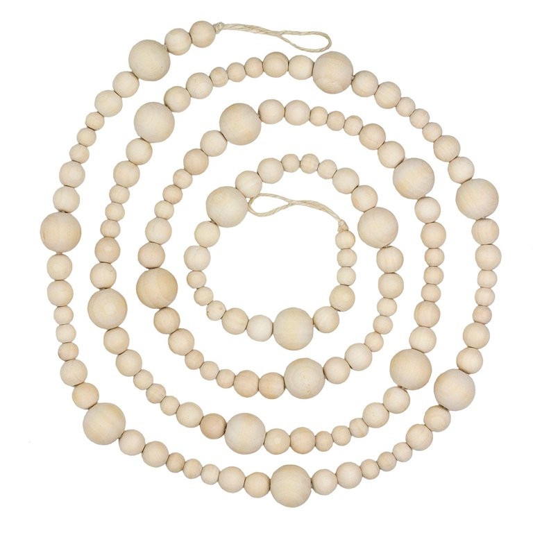 7.2 Feet Christmas Wooden Beaded Garland Christmas Tree Wood Bead Garland Bobo Christmas Decorati... | Walmart (US)